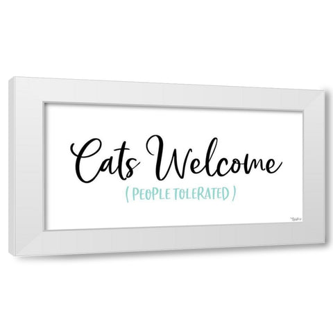 Cats Welcome White White Modern Wood Framed Art Print by Louise, Gigi