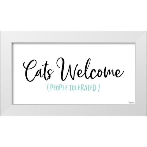 Cats Welcome White White Modern Wood Framed Art Print by Louise, Gigi