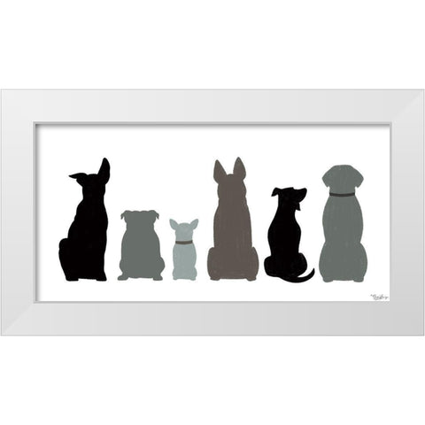 Dogs With Black White Modern Wood Framed Art Print by Louise, Gigi