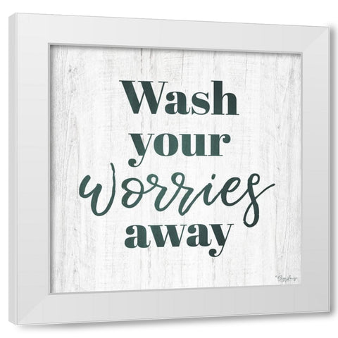 Wash Worries White Modern Wood Framed Art Print by Louise, Gigi