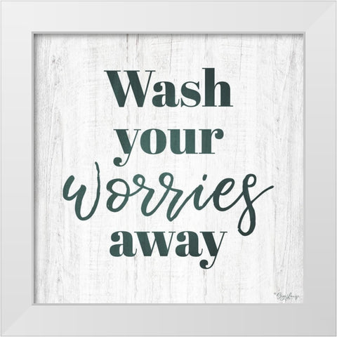 Wash Worries White Modern Wood Framed Art Print by Louise, Gigi