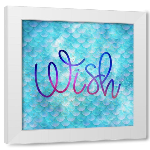 Wish Mermaid White Modern Wood Framed Art Print by Louise, Gigi