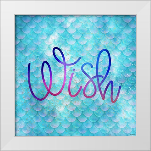 Wish Mermaid White Modern Wood Framed Art Print by Louise, Gigi