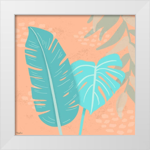 Tropical Leaves 1 White Modern Wood Framed Art Print by Louise, Gigi