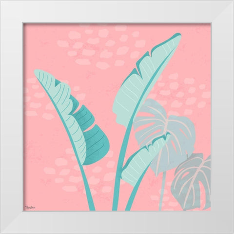 Tropical Leaves 2 White Modern Wood Framed Art Print by Louise, Gigi