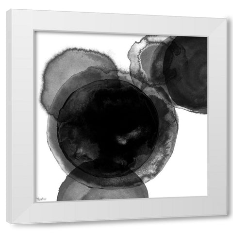 Black Circle Abstract 2 White Modern Wood Framed Art Print by Louise, Gigi