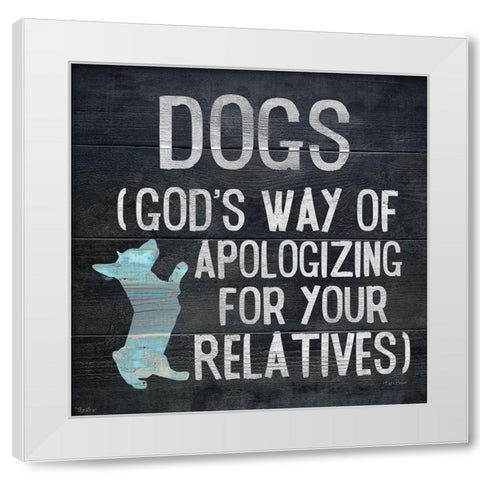 Dog Relatives White Modern Wood Framed Art Print by Louise, Gigi