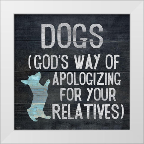 Dog Relatives White Modern Wood Framed Art Print by Louise, Gigi