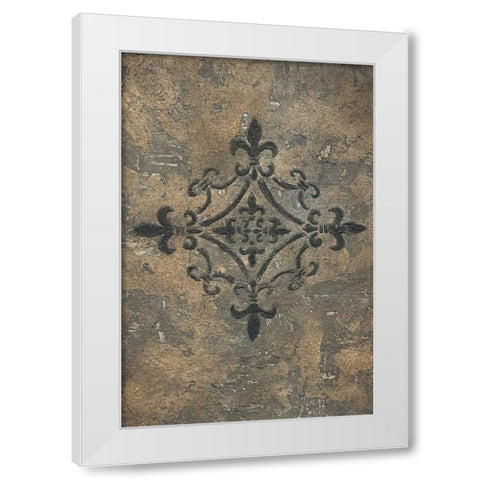 Fleur de Lis Medallion White Modern Wood Framed Art Print by Emery, Kristin