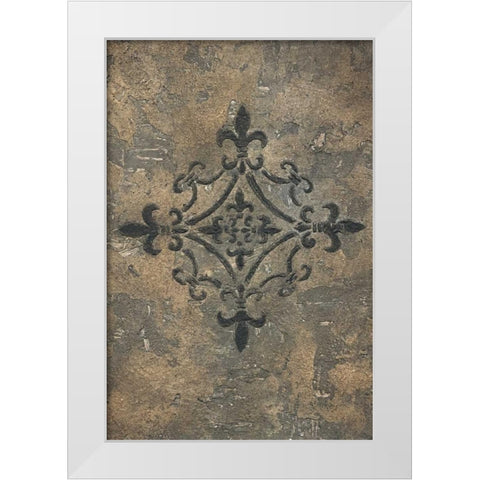 Fleur de Lis Medallion White Modern Wood Framed Art Print by Emery, Kristin