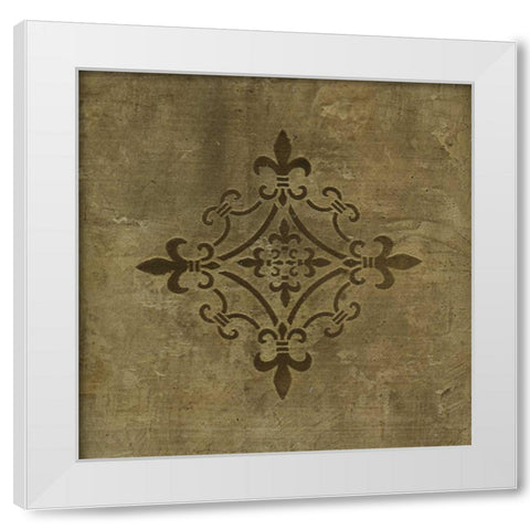 Fleur de Lis Medallion White Modern Wood Framed Art Print by Emery, Kristin