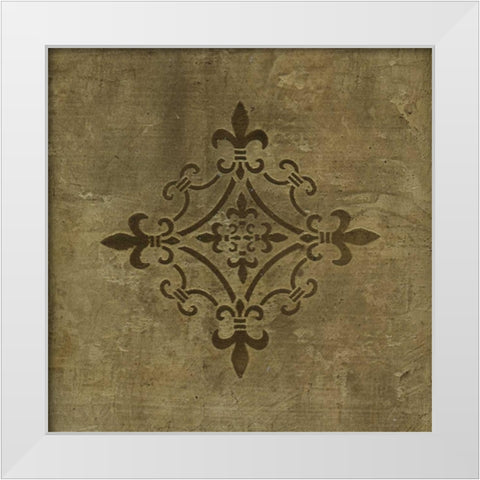 Fleur de Lis Medallion White Modern Wood Framed Art Print by Emery, Kristin