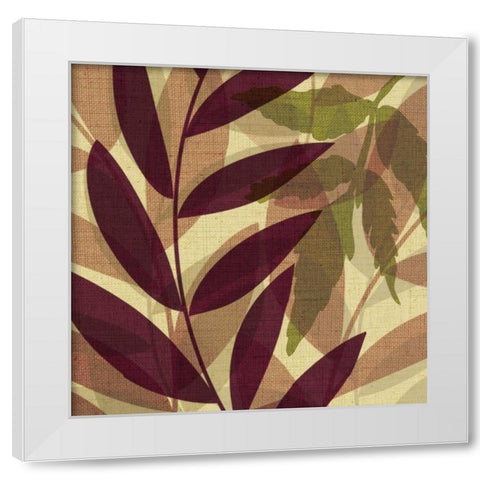 Purple and Yellow Leaves II White Modern Wood Framed Art Print by Emery, Kristin