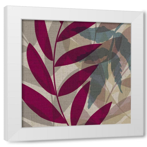 Purple and Green Leaves I White Modern Wood Framed Art Print by Emery, Kristin