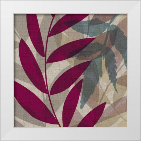 Purple and Green Leaves I White Modern Wood Framed Art Print by Emery, Kristin
