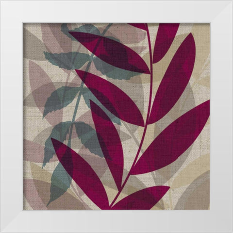 Purple and Green Leaves II White Modern Wood Framed Art Print by Emery, Kristin