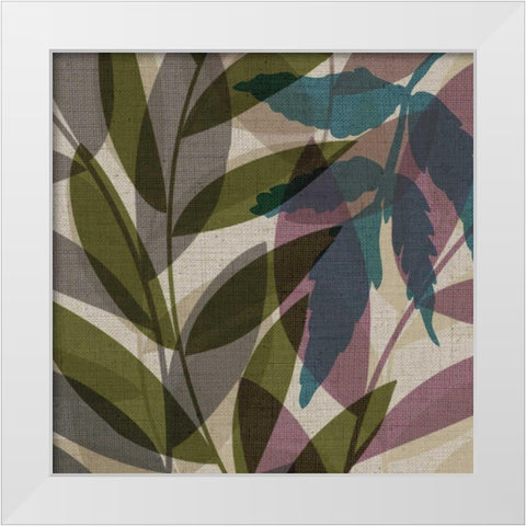 Purple Green Leaves White Modern Wood Framed Art Print by Emery, Kristin