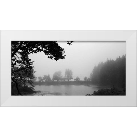 Across The Lake 1 White Modern Wood Framed Art Print by Colberg, Lisa