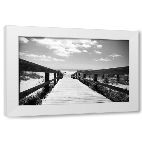 Docking The Clouds White Modern Wood Framed Art Print by Colberg, Lisa