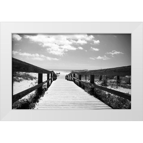 Docking The Clouds White Modern Wood Framed Art Print by Colberg, Lisa