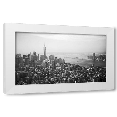 A Fly Over The City 1 White Modern Wood Framed Art Print by Colberg, Lisa