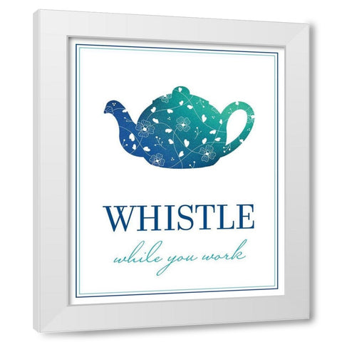 Whistle While You Work White Modern Wood Framed Art Print by McFarland, Leslie
