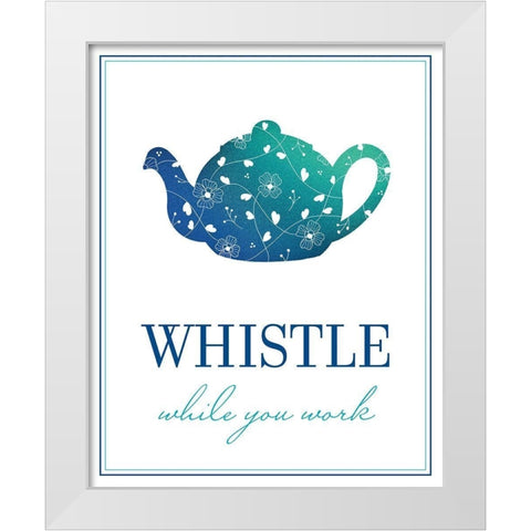 Whistle While You Work White Modern Wood Framed Art Print by McFarland, Leslie