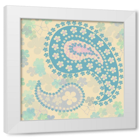 Pastel Paisley 1 White Modern Wood Framed Art Print by Rossi, Lorraine