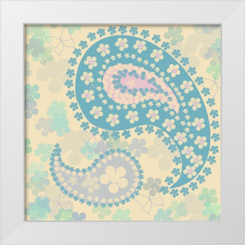 Pastel Paisley 1 White Modern Wood Framed Art Print by Rossi, Lorraine