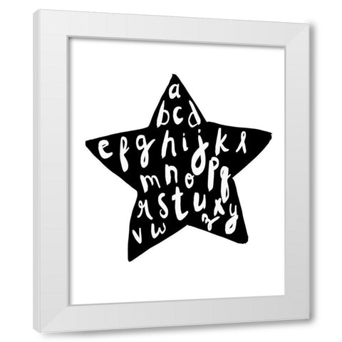 Alphabet star White Modern Wood Framed Art Print by Straatsma, Leah