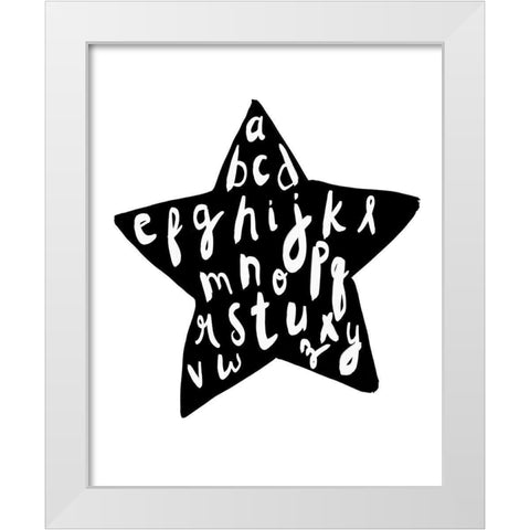 Alphabet star White Modern Wood Framed Art Print by Straatsma, Leah