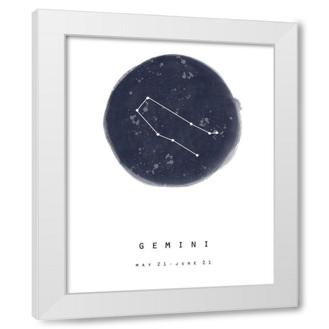 Gemini White Modern Wood Framed Art Print by Straatsma, Leah