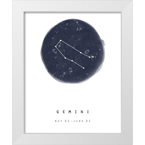 Gemini White Modern Wood Framed Art Print by Straatsma, Leah