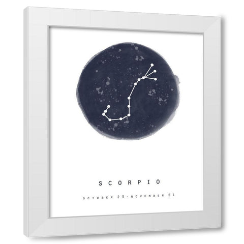 Scorpio White Modern Wood Framed Art Print by Straatsma, Leah