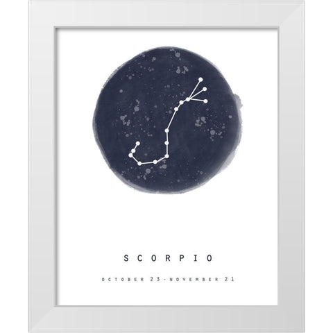 Scorpio White Modern Wood Framed Art Print by Straatsma, Leah