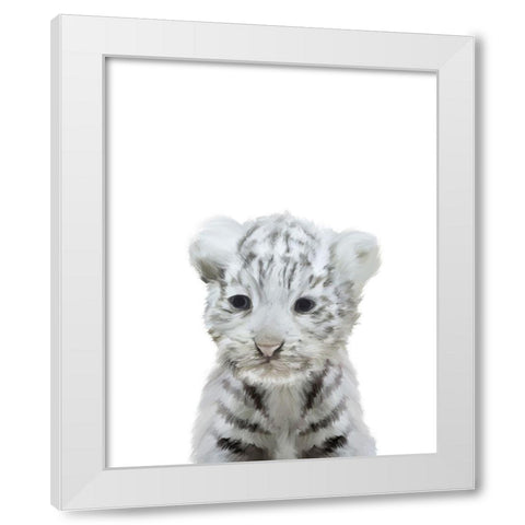 White Tiger White Modern Wood Framed Art Print by Straatsma, Leah