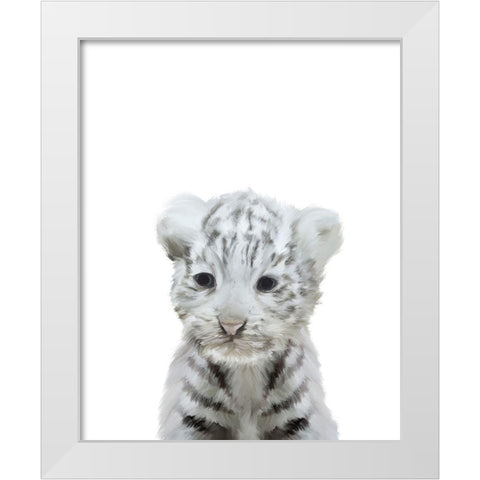 White Tiger White Modern Wood Framed Art Print by Straatsma, Leah