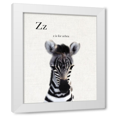 Baby Zebra Linen White Modern Wood Framed Art Print by Straatsma, Leah