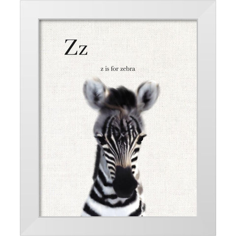 Baby Zebra Linen White Modern Wood Framed Art Print by Straatsma, Leah