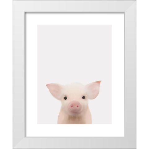 Piglet Gray White Modern Wood Framed Art Print by Straatsma, Leah