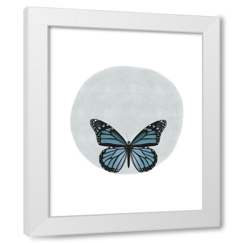 Butterfly Circle White Modern Wood Framed Art Print by Straatsma, Leah