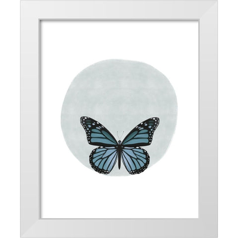 Butterfly Circle White Modern Wood Framed Art Print by Straatsma, Leah
