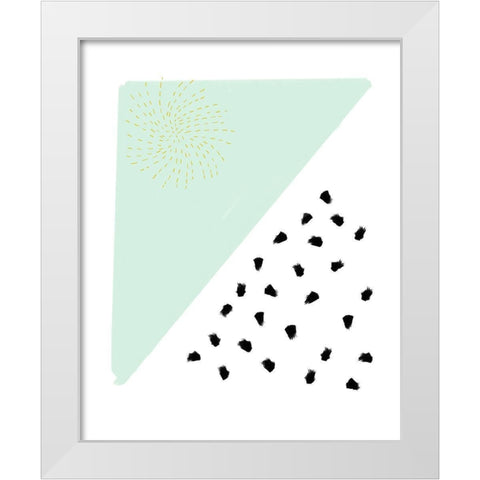 Mint and Gold Abstract White Modern Wood Framed Art Print by Straatsma, Leah