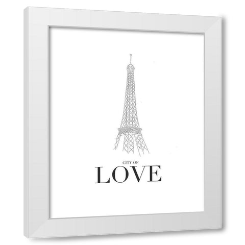 City Of Love White Modern Wood Framed Art Print by Straatsma, Leah