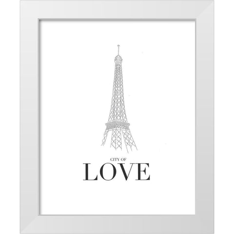 City Of Love White Modern Wood Framed Art Print by Straatsma, Leah