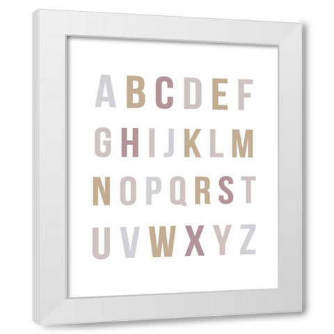 Rainbow Alphabet White Modern Wood Framed Art Print by Straatsma, Leah