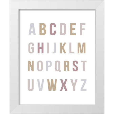 Rainbow Alphabet White Modern Wood Framed Art Print by Straatsma, Leah