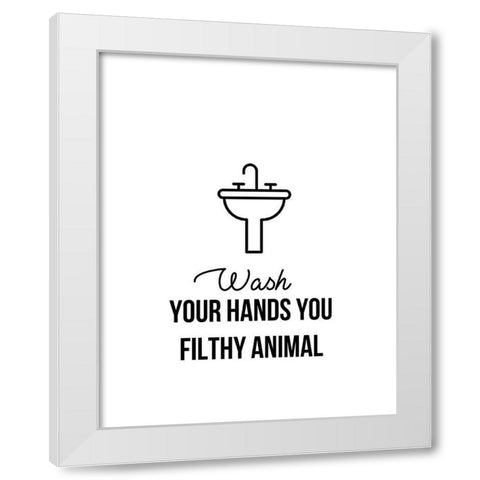 Wash Hands An White Modern Wood Framed Art Print by Straatsma, Leah