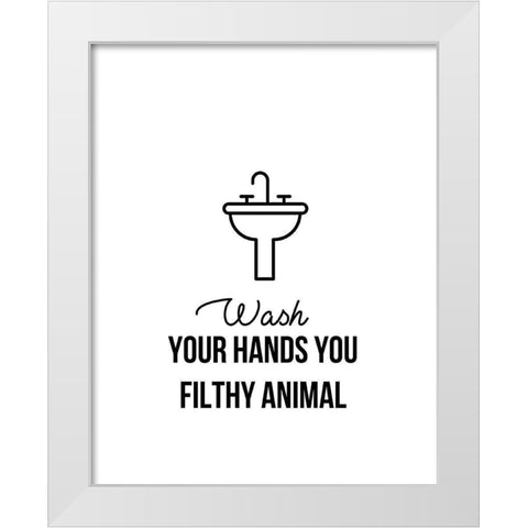 Wash Hands An White Modern Wood Framed Art Print by Straatsma, Leah