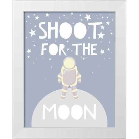 Shoot For The Stars White Modern Wood Framed Art Print by Straatsma, Leah